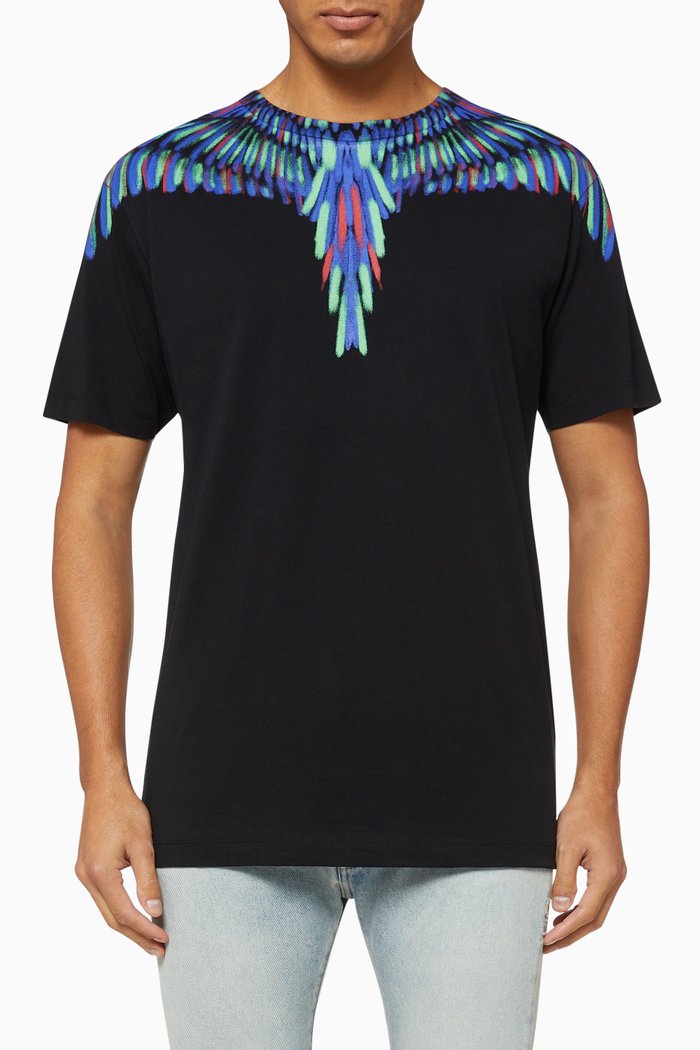 

Chalk Wings Cotton T-Shirt, Black