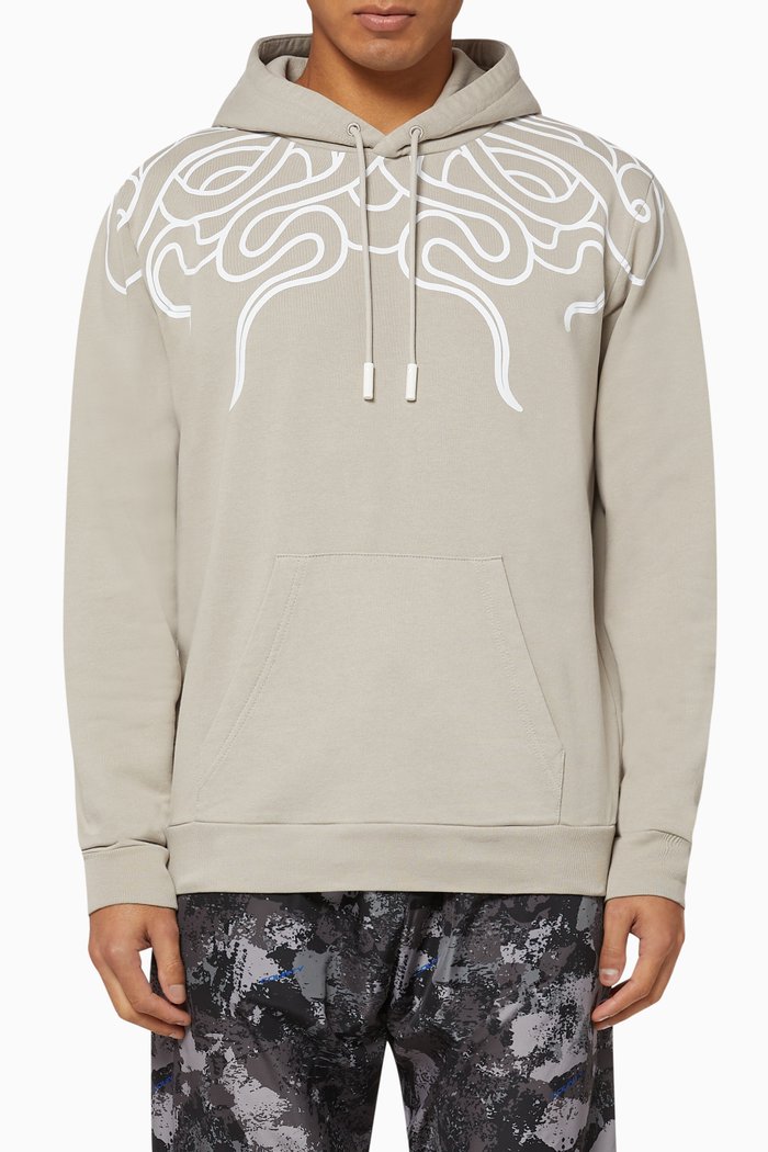 

Snake Print Cotton Hoodie, Grey