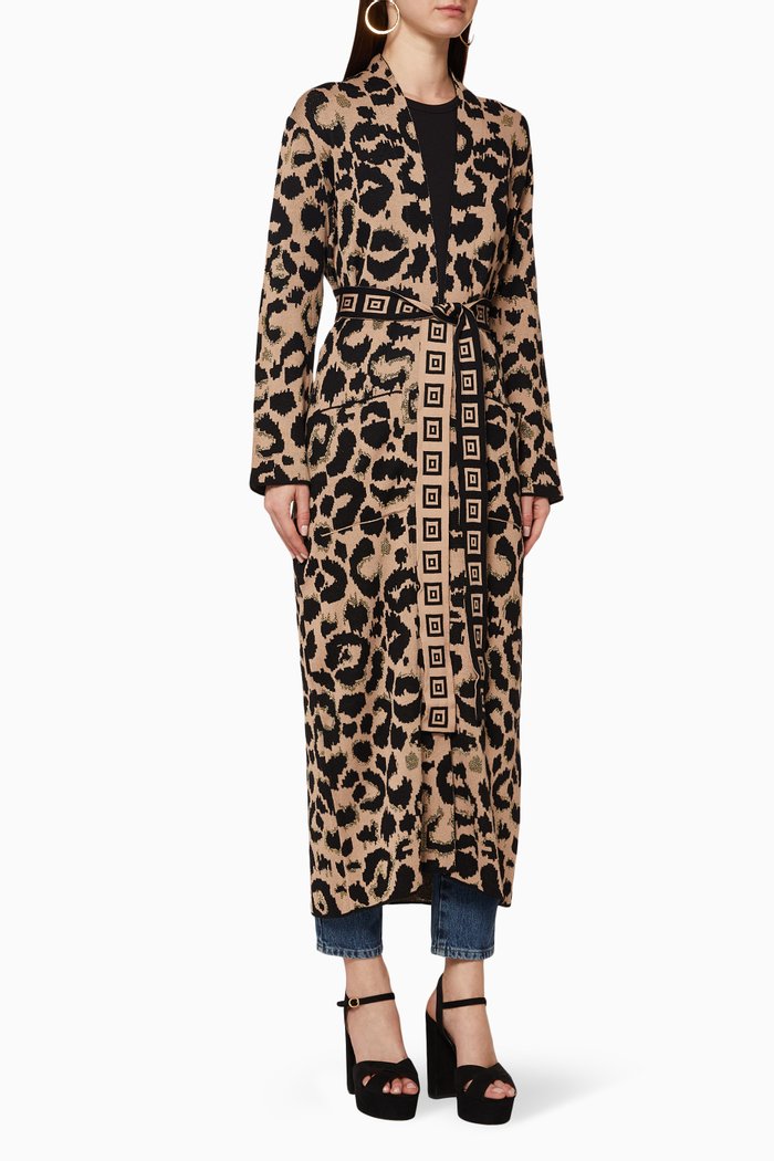 

Ikat Belted Duster Jacket, Brown
