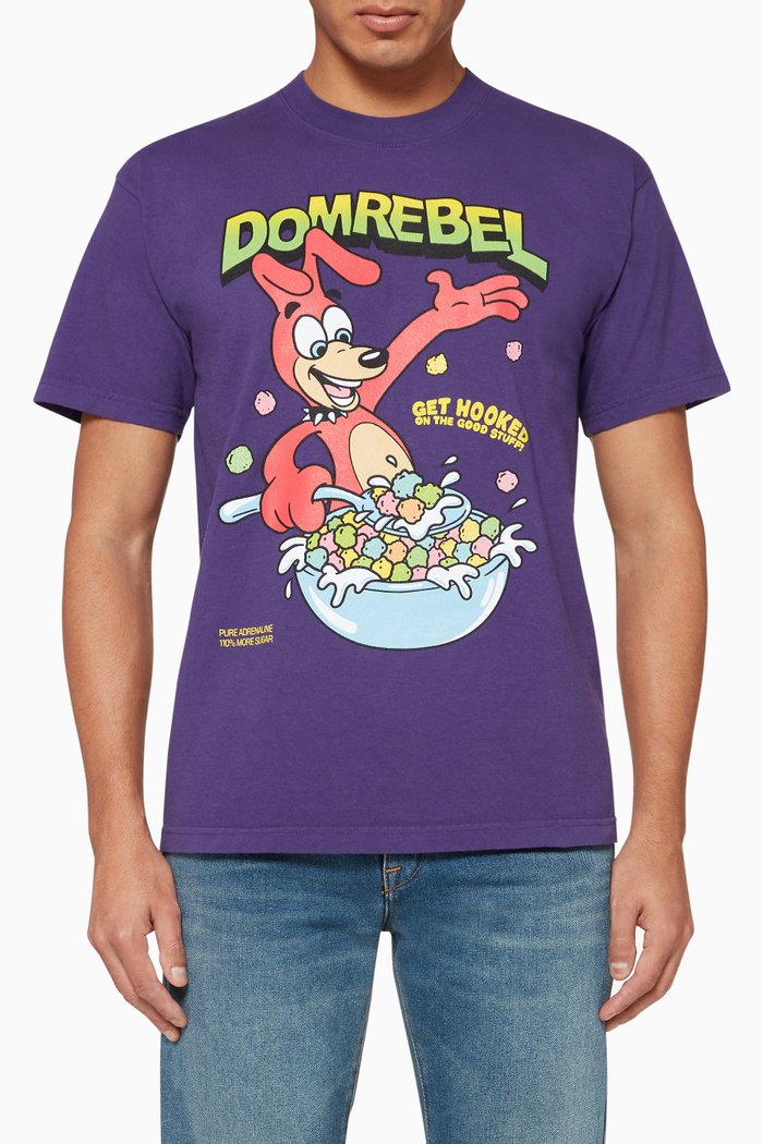 

Cereal Box Cotton T-Shirt, Purple