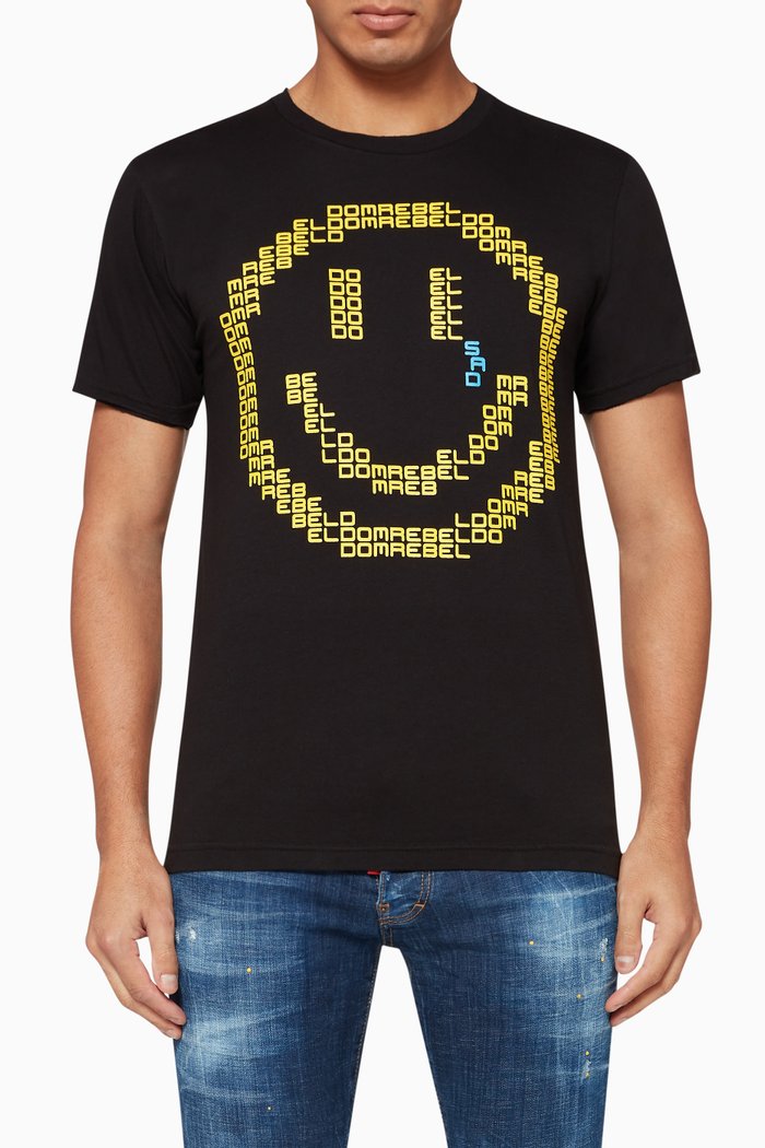 

Sad Box Cotton T-Shirt, Black