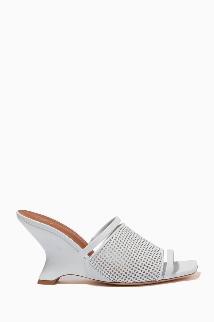 

Demi 80 Wedge Sandals in Mesh Nappa, White