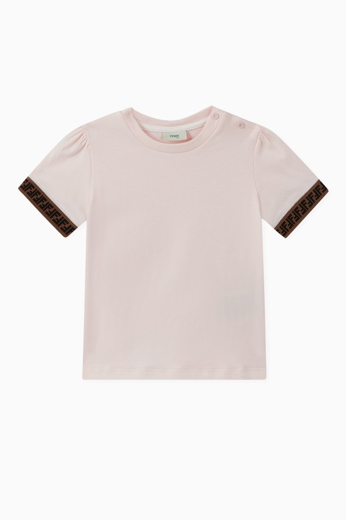 

FF Band Cotton T-Shirt, Pink