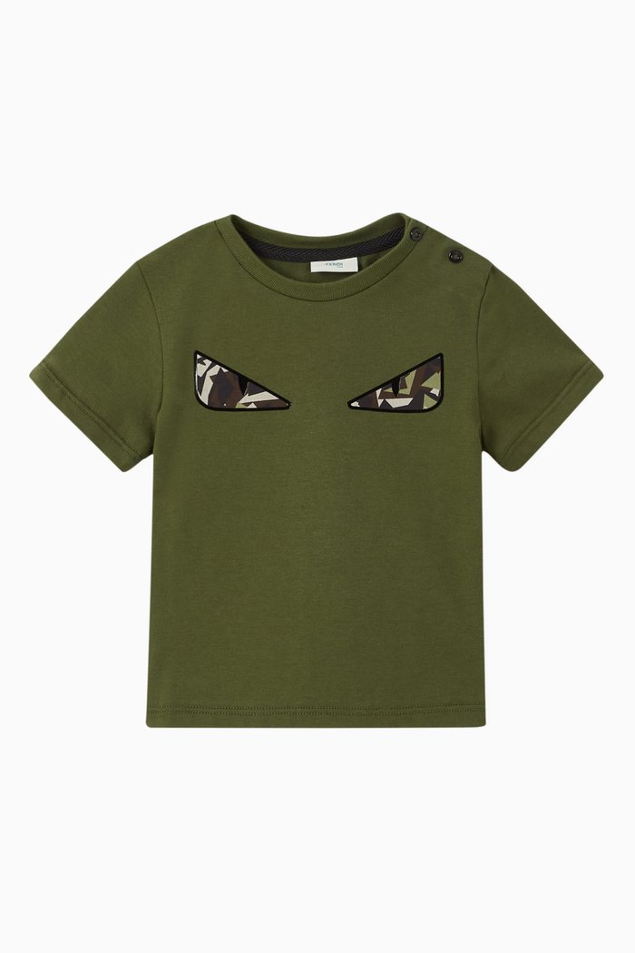 

Bag Bugs Eyes Cotton T-Shirt, Green