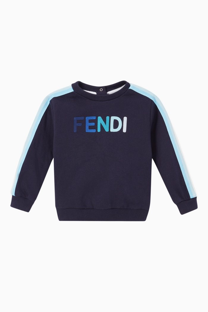 

Logo Embroidered Cotton Sweatshirt, Blue
