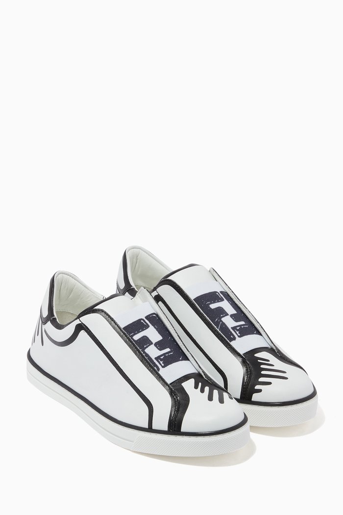 

x Joshua Vides FF Sneakers in Leather, White