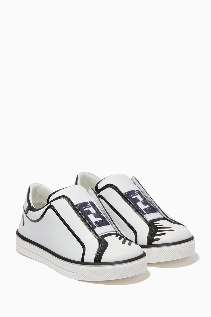 

x Joshua Vides FF Sneakers in Leather, White