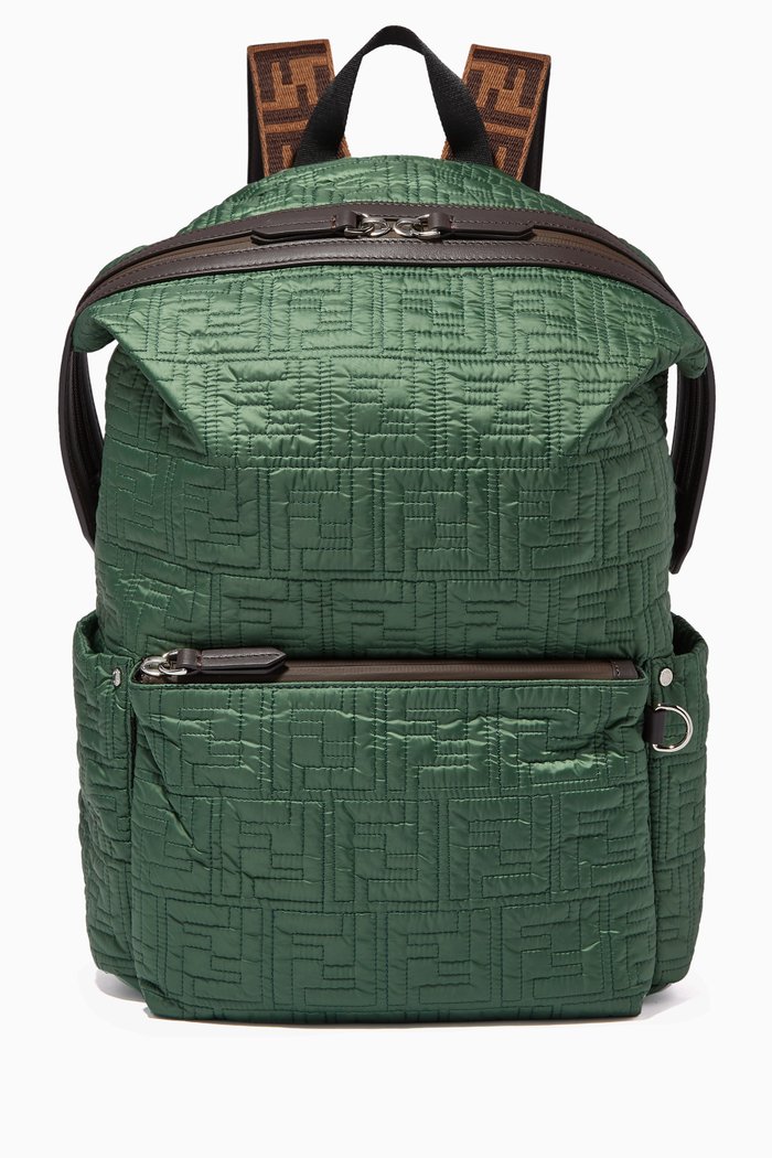 

FF Quilted Backpack in Nylon, Green