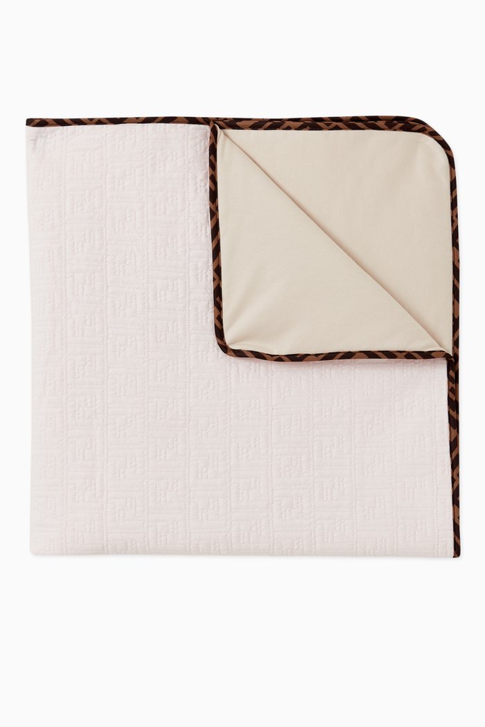 

FF Jacquard Padded Blanket in Cotton, Pink