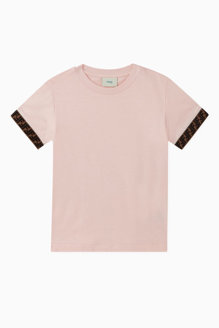 

FF Band Cotton T-Shirt, Pink