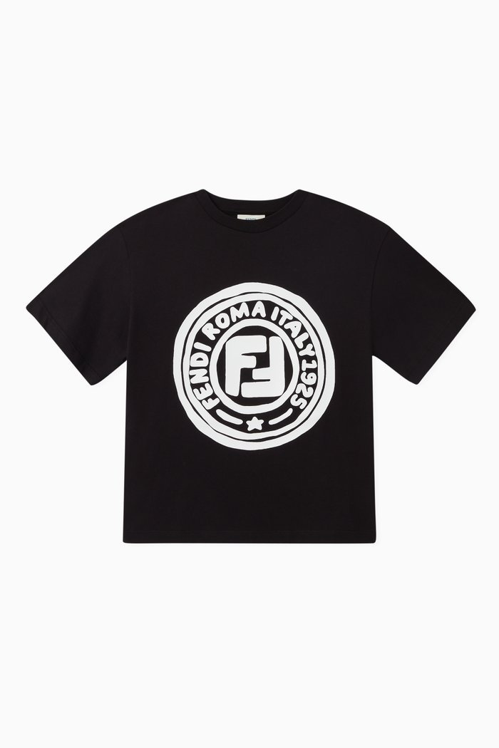 

Logo Stamp Cotton T-Shirt, Black