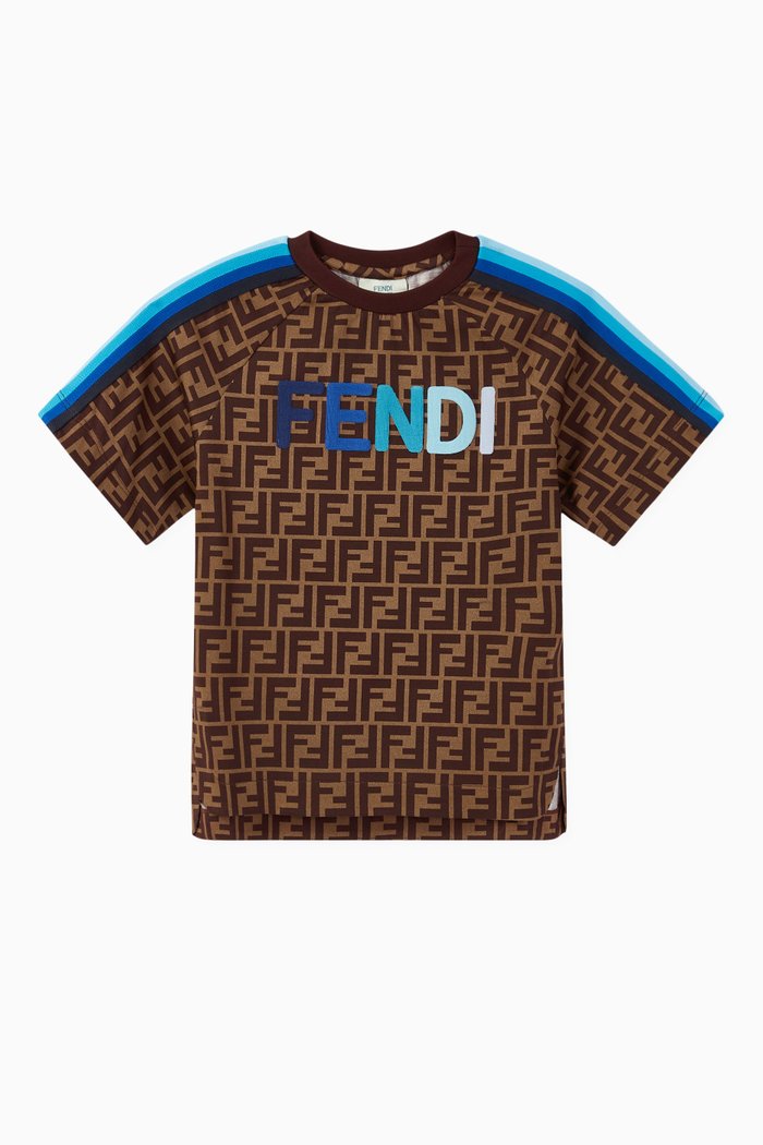 

FF Logo Cotton T-Shirt, Brown