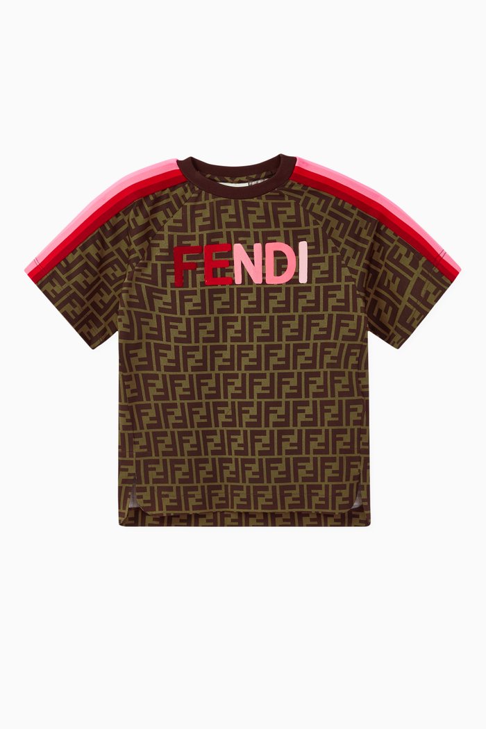

FF Logo Cotton T-Shirt, Brown