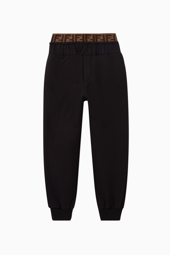 

FF Band Cotton Sweatpants, Black