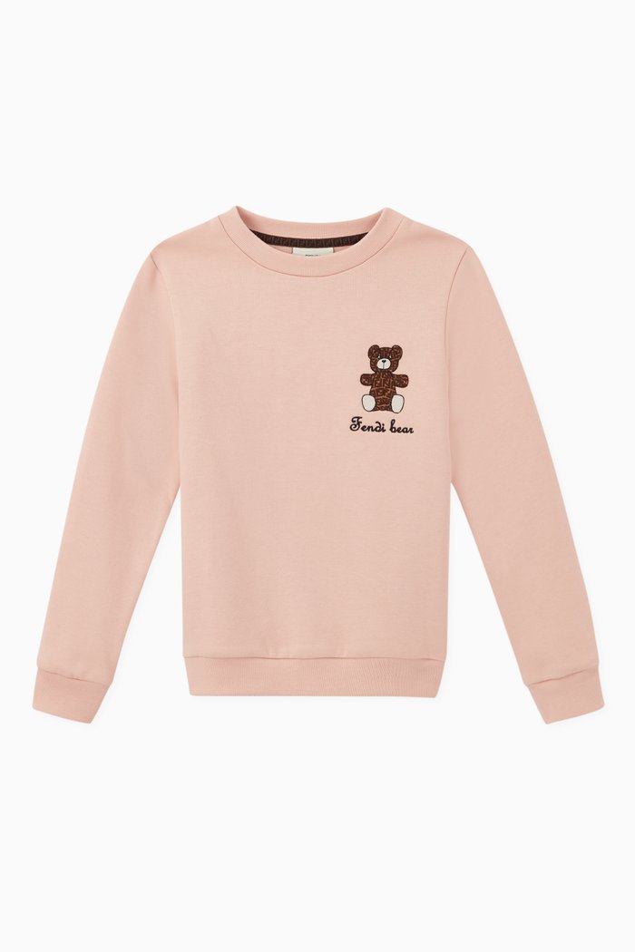 

FF Teddy Bear Cotton Sweatshirt, Pink