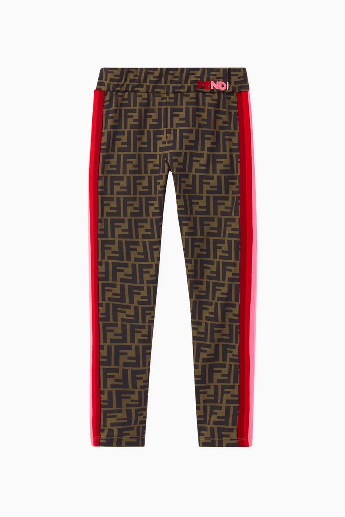 FF Logo Jersey Leggings, Brown