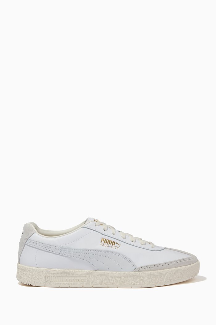 Oslo-City Luxe Sneakers in Leather & Suede, White