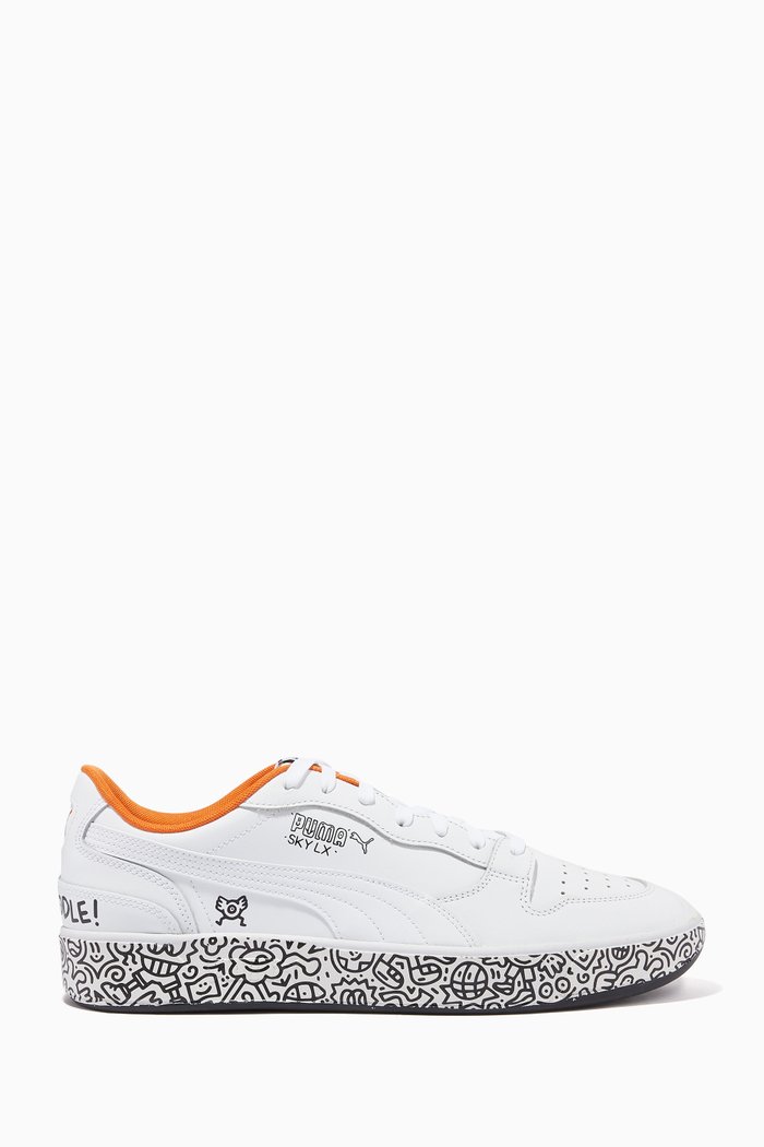 

x Mr Doodle Sky LX Low Sneakers in Leather, White