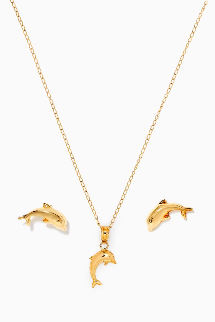 

Dolphin Set in 18kt Yellow Gold