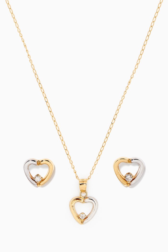

Heart Shape Diamond Set in 18kt Gold, Multicolour