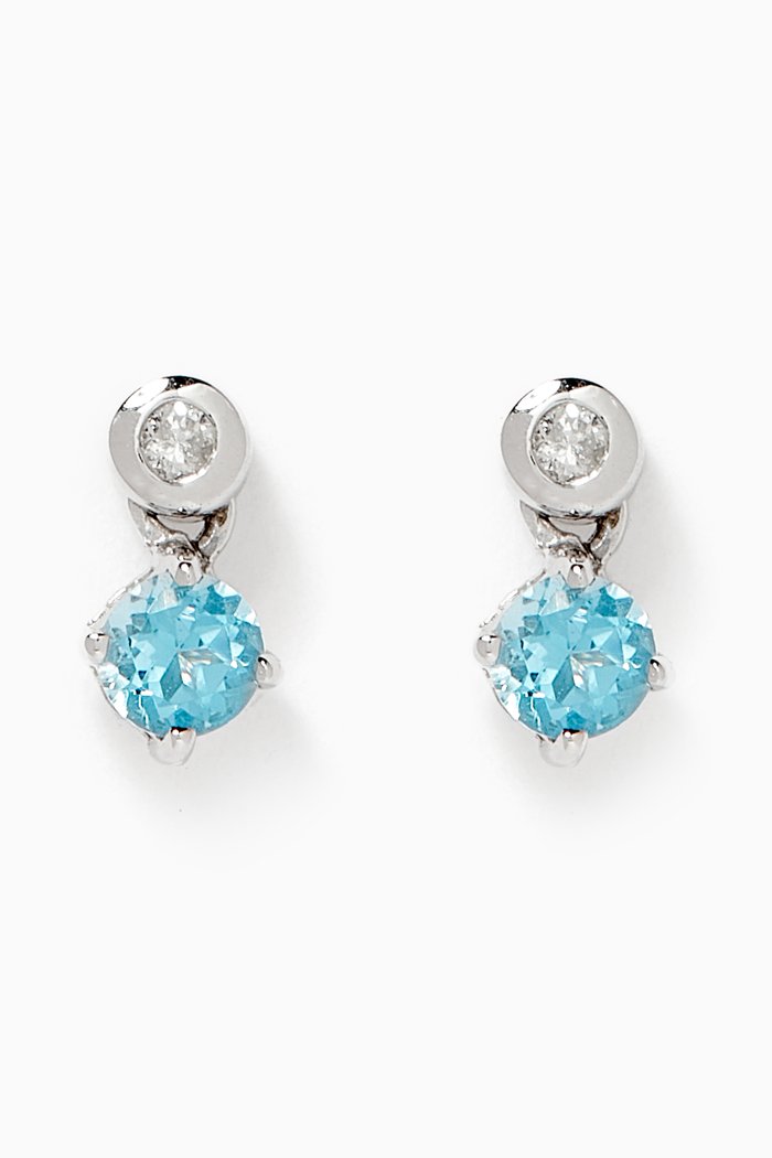 

Round Topaz Diamond Earrings in 18kt White Gold