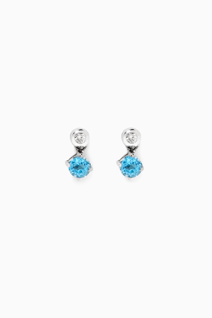 

Floral Topaz Diamond Stud Earrings, Gold