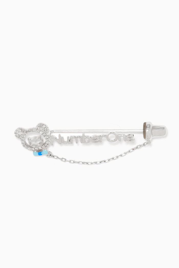 

"Number One" Diamond Brooch in 18kt White Gold