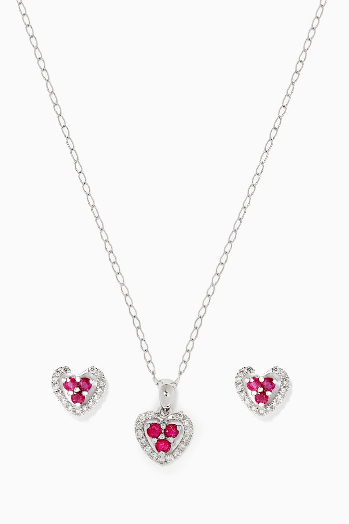 

Classic Ruby Diamond Set in 18kt White Gold