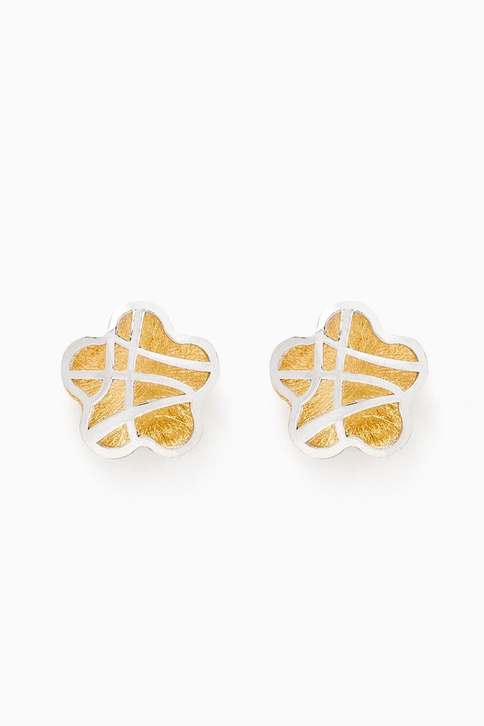 

Flower 3D Stud Earrings in 18kt Gold, Multicolour