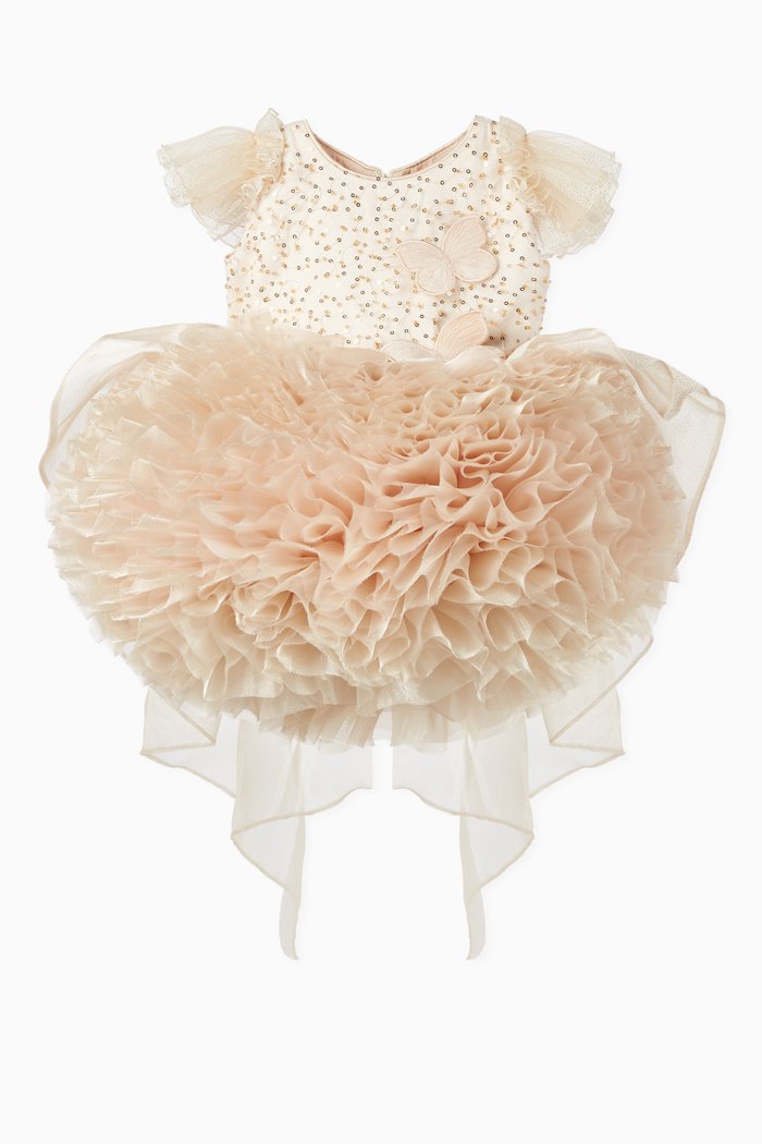 

Butterfly Tulle Puff Dress & Bloomers, Neutral