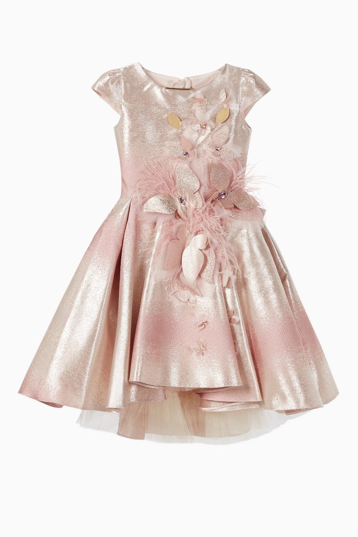 

Ombré Butterfly Appliqué Dress, Pink