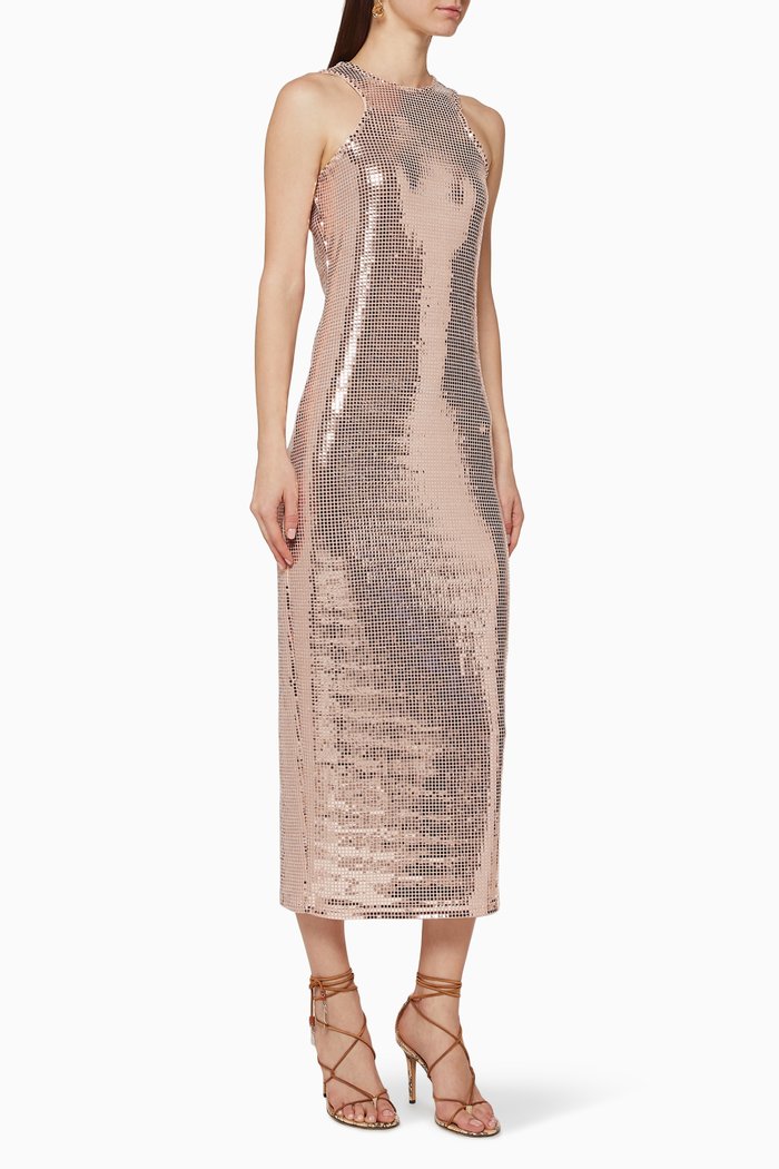 

Disco Sequin Midi Dress, Pink