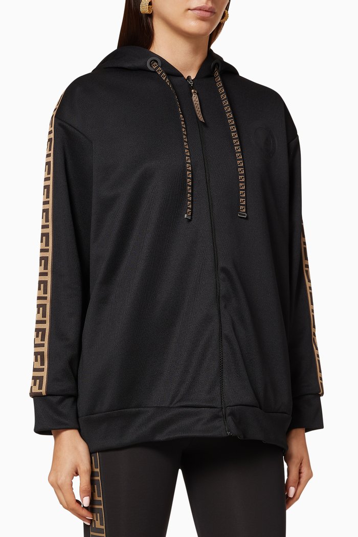 

FF Band Reversible Hooded Sweatshirt, Black