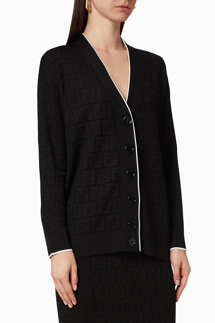 

FF Knit Cardigan, Black