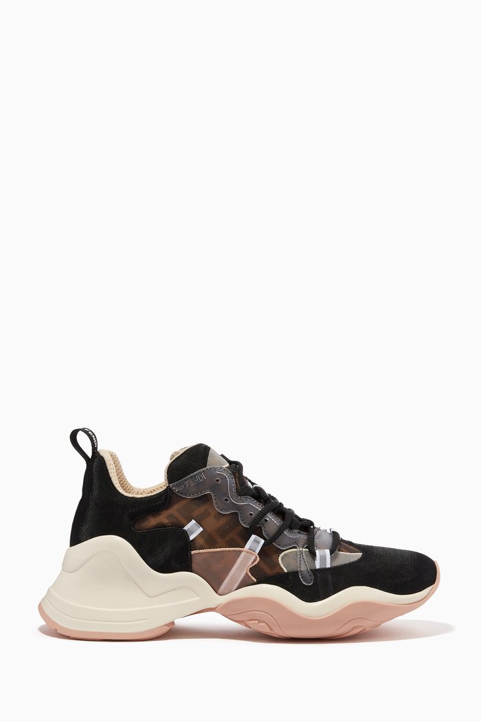 

FFluid Mesh Sneakers in Leather, Pink