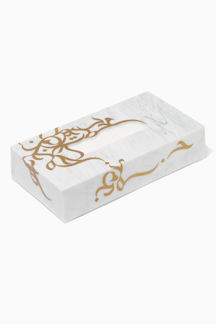 

Calligraffiti Tissue Box, White
