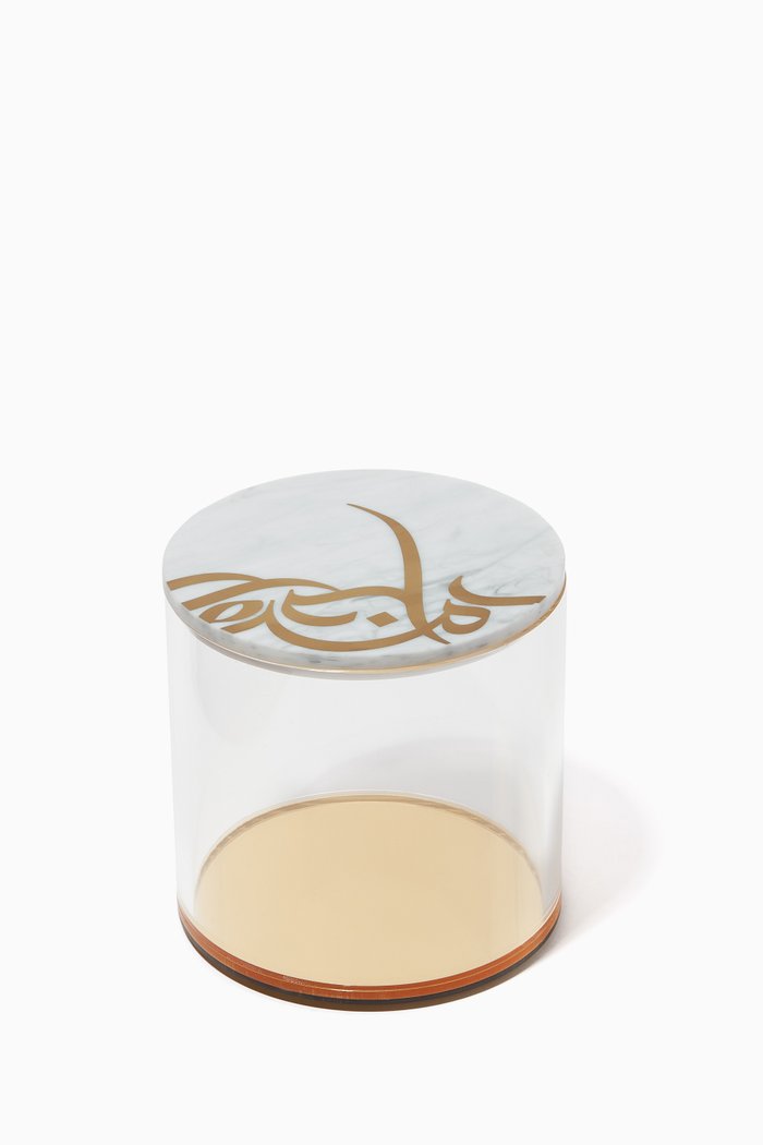 Small Calligraffiti Round Container, White