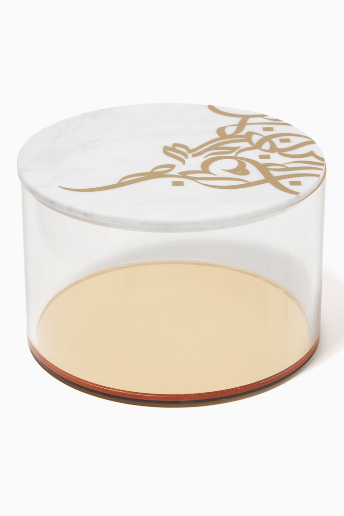 

Regular Calligraffiti Round Container, White