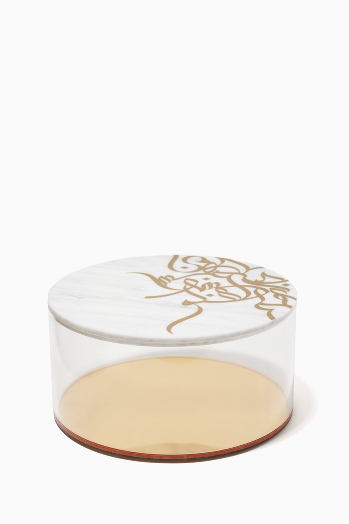 

Large Calligraffiti Round Container, White