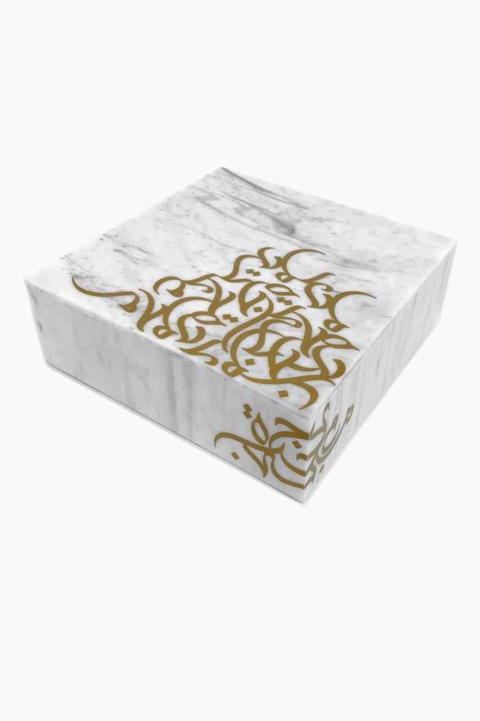 

Regular Calligraffiti Square Box, White