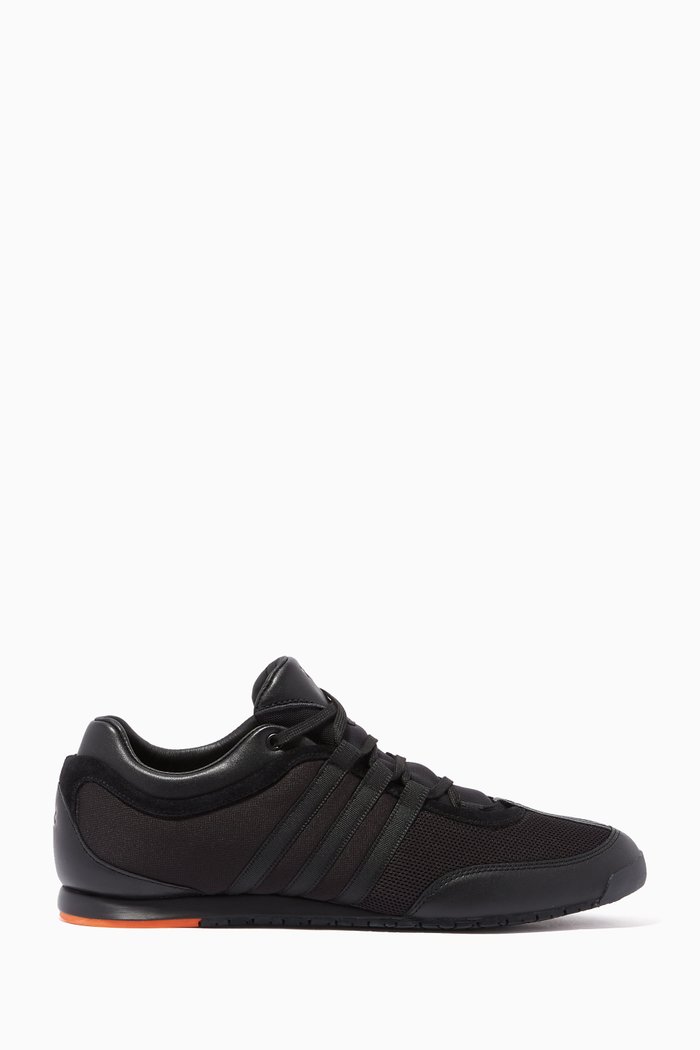 

Boxing Classic Sneakers in Leather & Tech Knit, Black