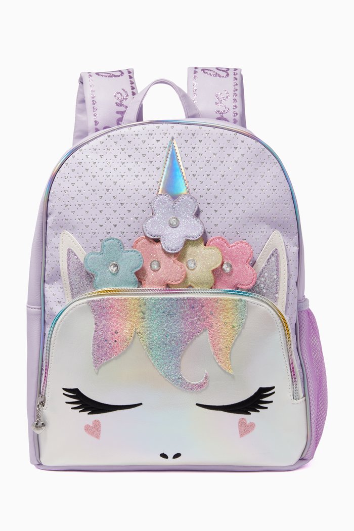 

Flower Crown Unicorn School Backpack, Purple