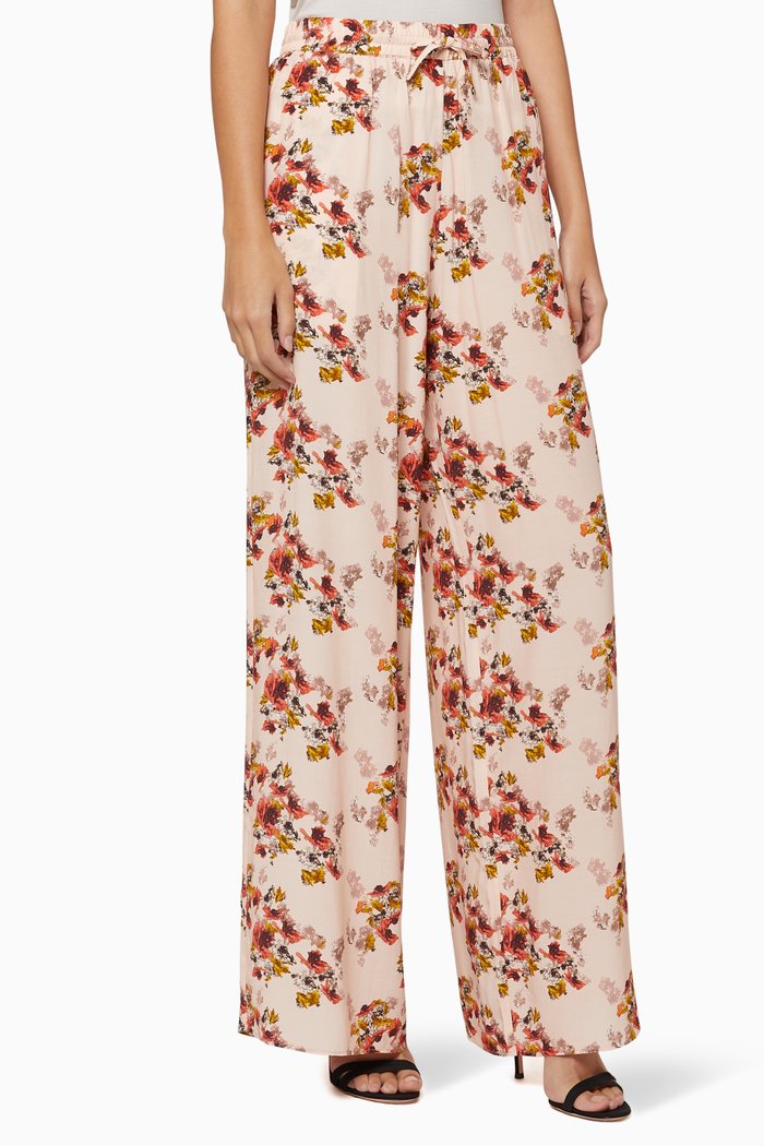 

Fierce Floral Printed Pants, Neutral