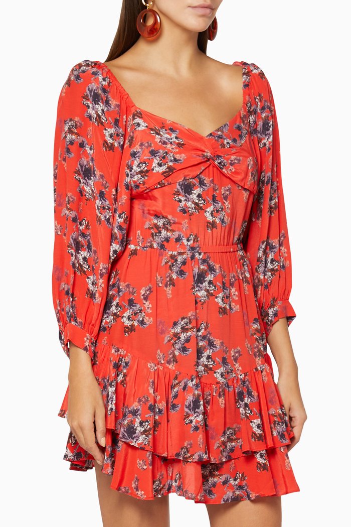

Riane Floral Mini Dress, Red