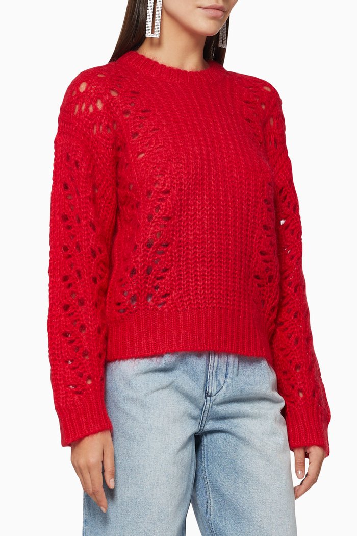 

Markyl Wool-Blend Sweater, Red