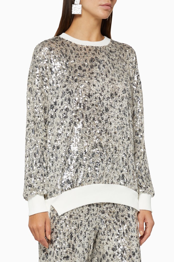 

Gala Sequin Sweater Top, Silver