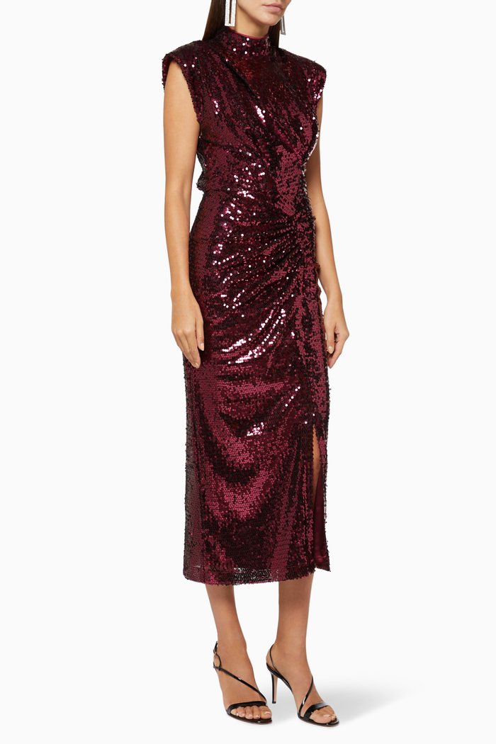 

Rhea Sequin Dress, Burgundy