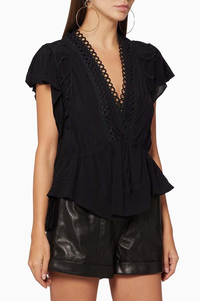 

Mint Silk Blouse, Black