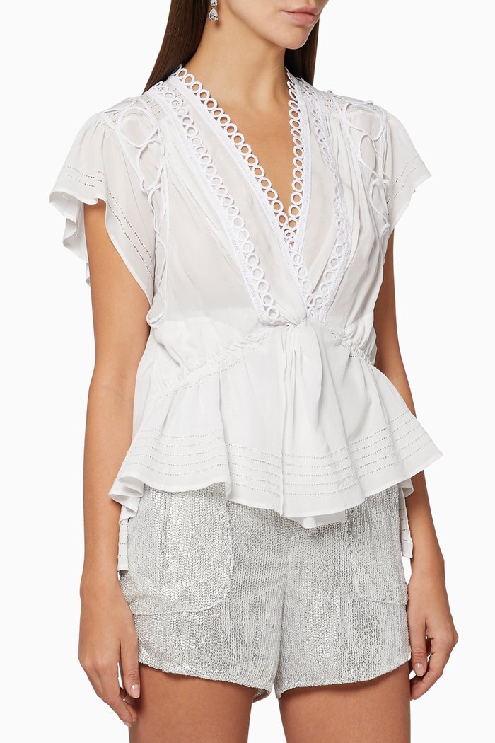 

Mint Silk Blouse, White