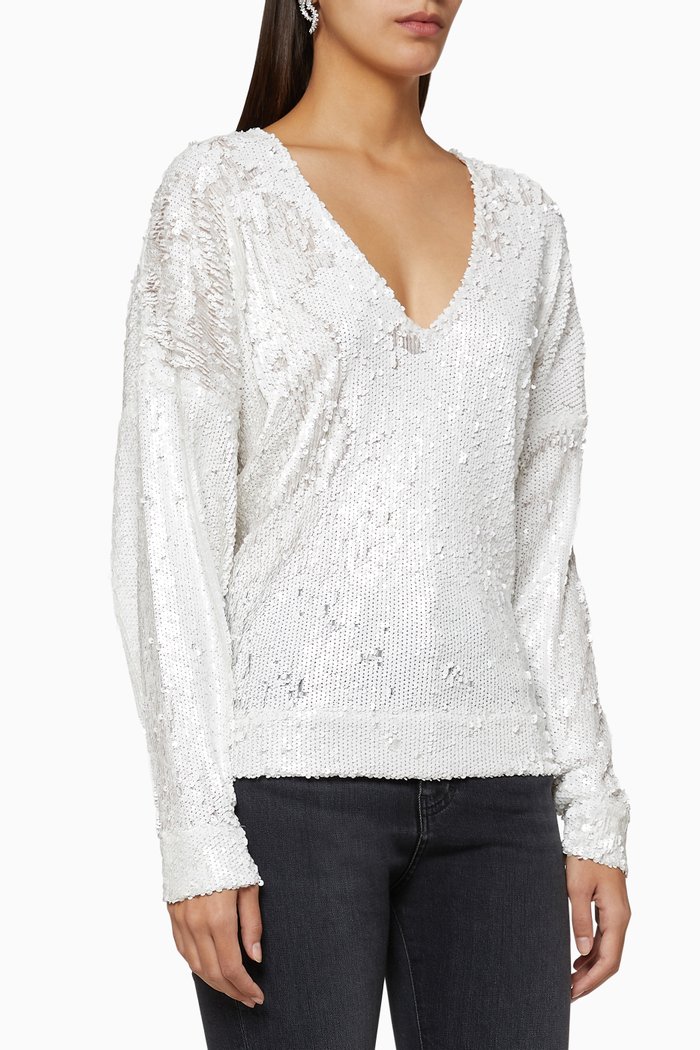 

Around Sequin Top, White